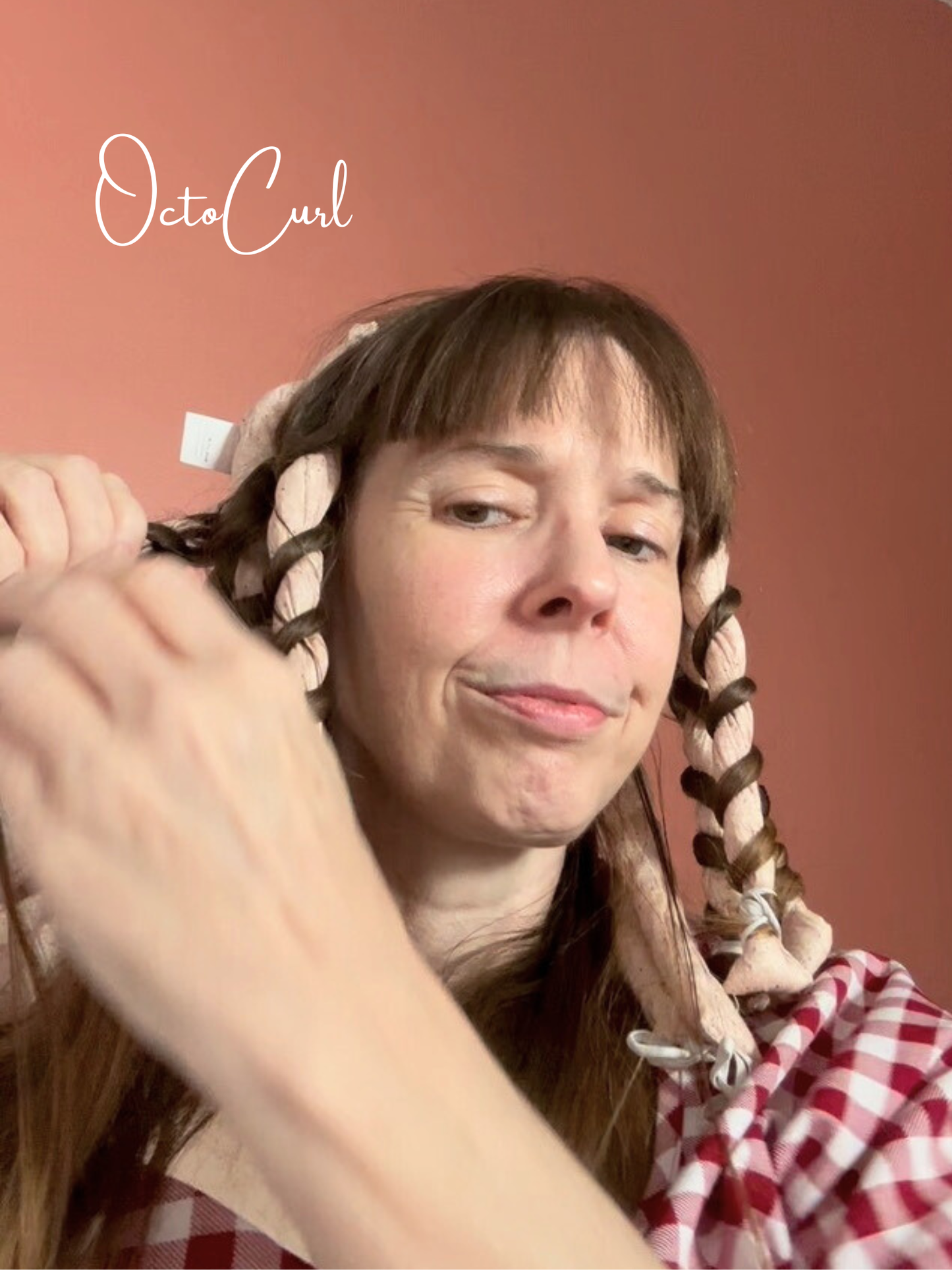 Octocurl Heatless Hair Curlers Headband - Overnight Curls, No Heat Styling for Medium Hair (Cotton - Pink)