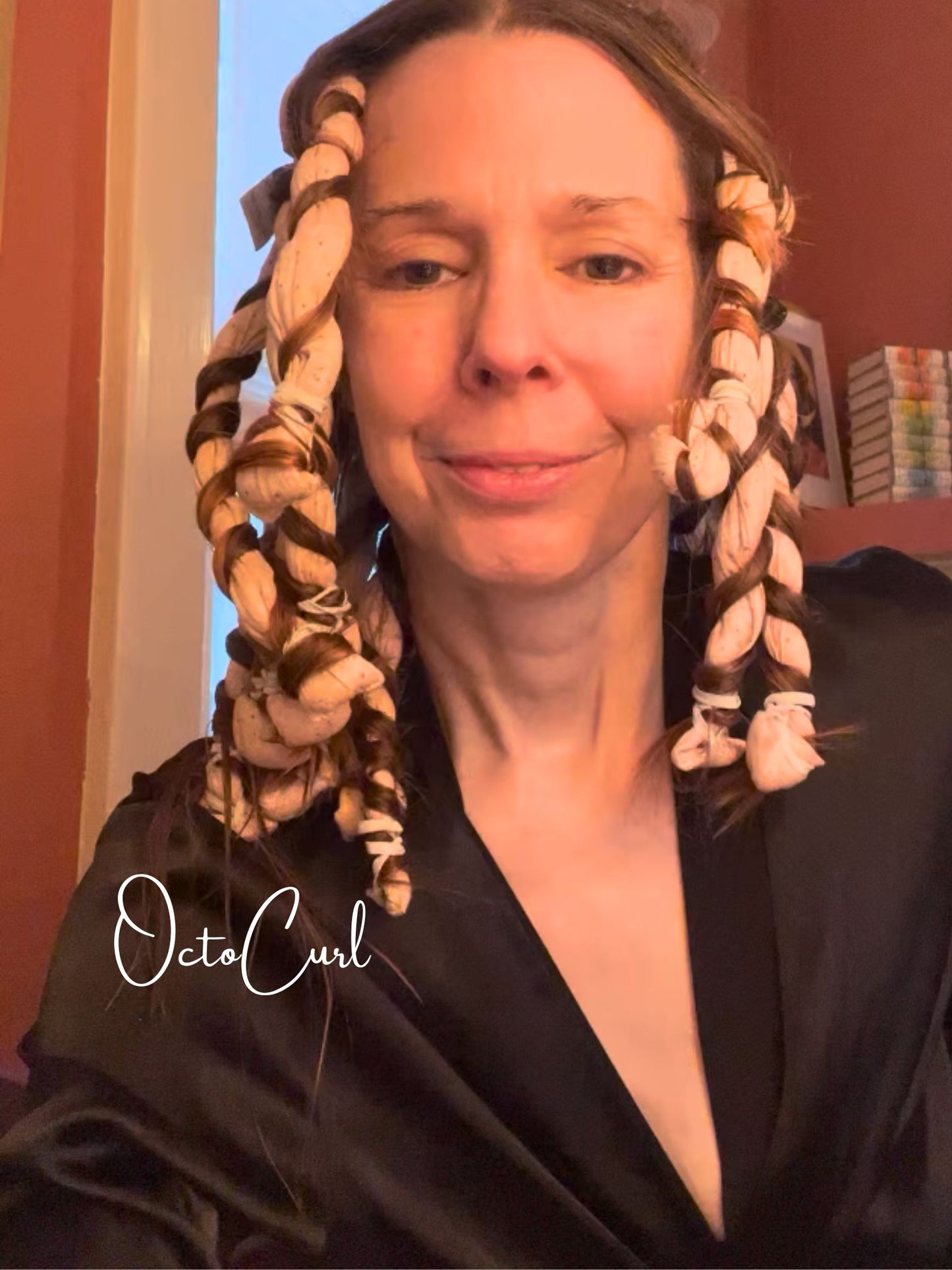 Octocurl Heatless Hair Curlers Headband - Overnight Curls, No Heat Styling for Medium Hair (Cotton - Pink)